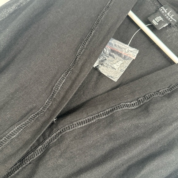 NWOT Nicole Miller Black Linen Blend Tiered Lagenlook Maxi Dress Sz small - Picture 4 of 5